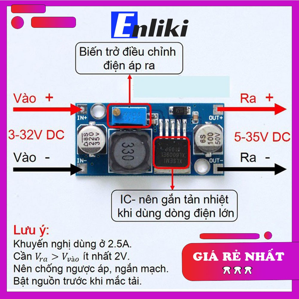 XL6009 Mạch Nguồn Tăng Áp BOOST DC-DC 4A