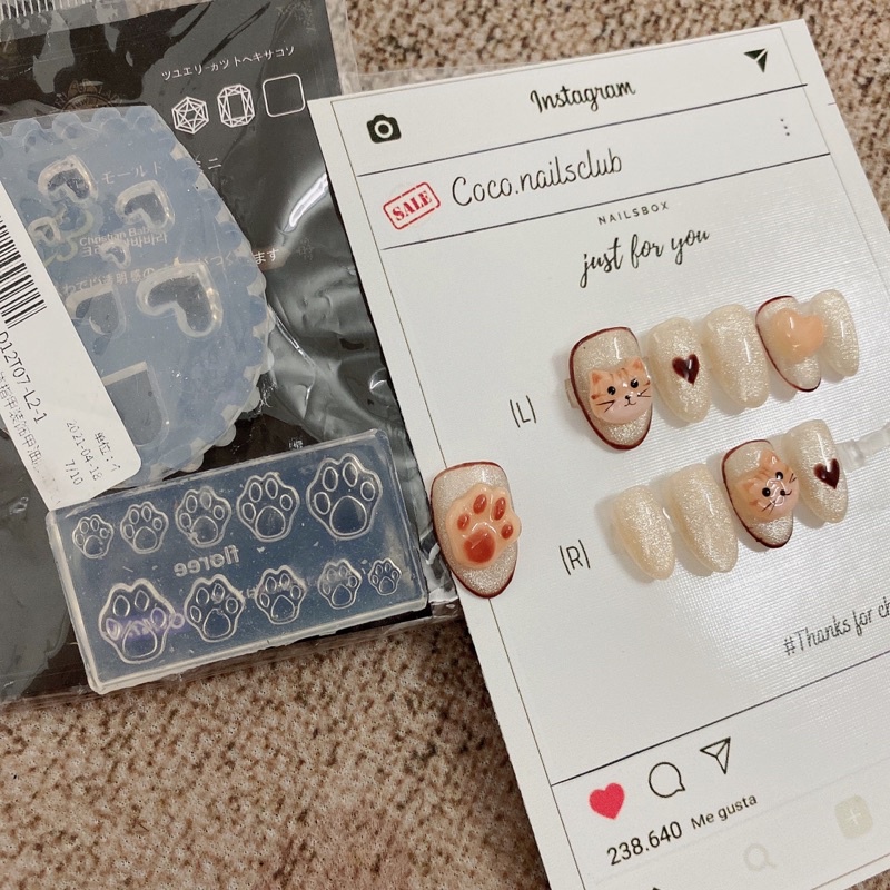 Khuôn mèo size bé làm nails