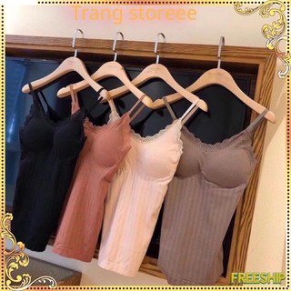 Áo bra ❤️freeship❤️ áo bra dáng dài len tăm phối viền ren siêu hot trang storeee