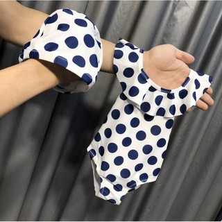 Áo tắm bikini chấm tròn kèm mũ đi biển mùa hè cho bé từ 1 đến 4 tuổi