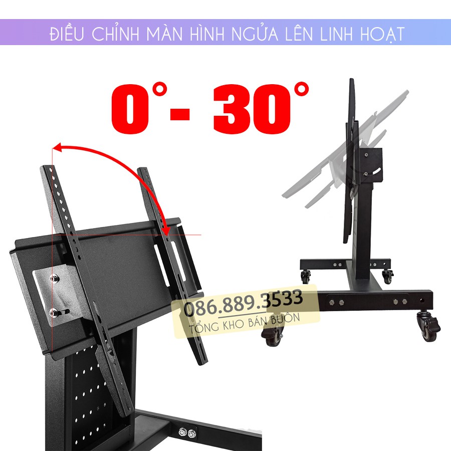 Kệ Giá Treo Tivi Di Động HB75 32 - 65 Inch - Giá Treo Tivi Hội Nghị Có Bánh Xe Di Dộng -