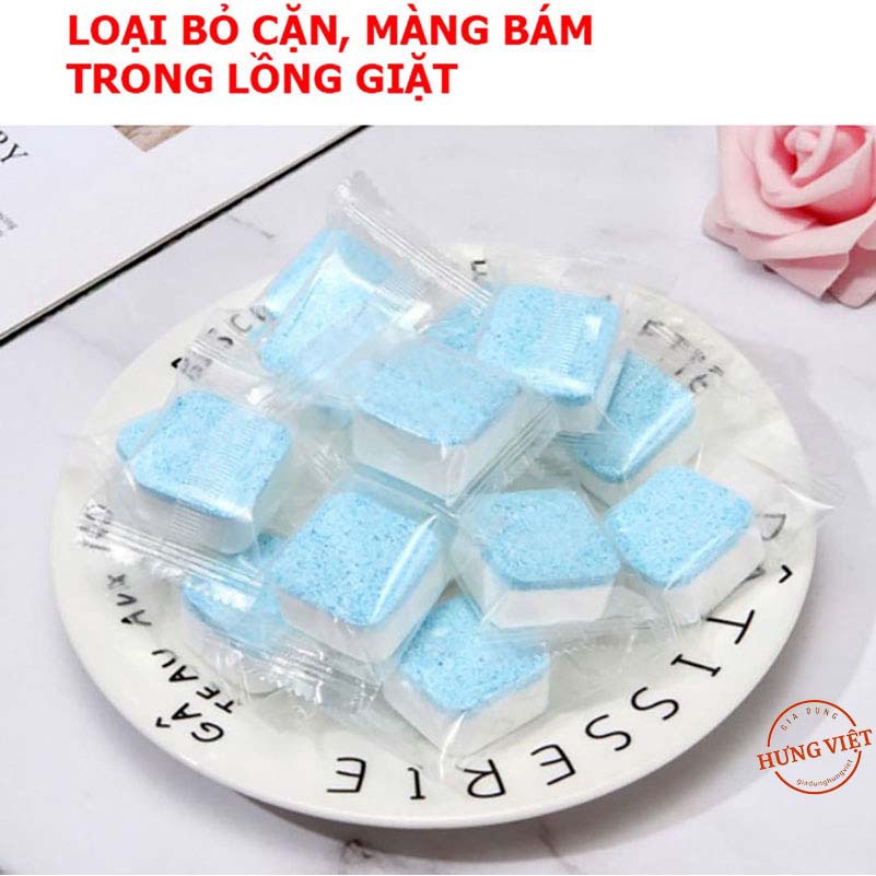 2 Viên tẩy lồng giặt, vệ sinh lồng giặt, loại bỏ cặn, màng bám trong lồng giặt [VIÊN TẨY]