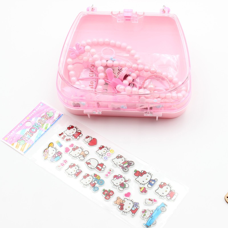 Dây Chuyền Mặt Mèo Hello Kitty Đính Ngọc Trai Dễ Thương Cho Bé Gái