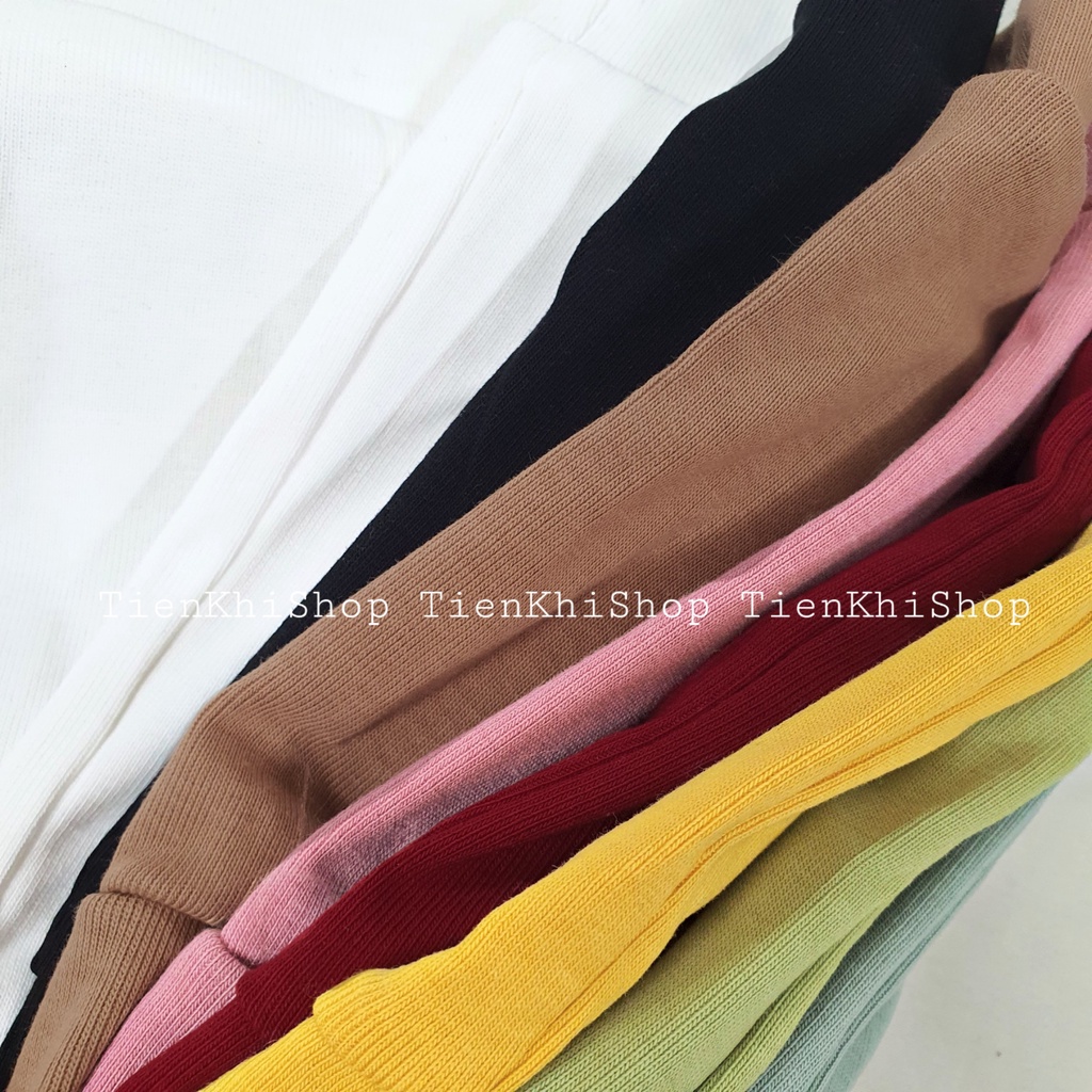 Áo thun nhúng dập ly ngực cổ U tay ngắn phom croptop cotton basic nữ BS29