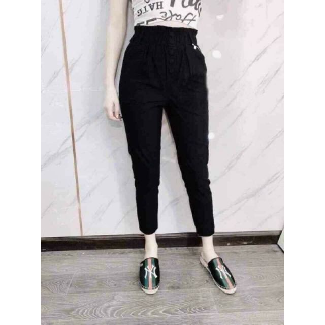 Quần Đũi Nữ 🎁Freeship🎁 Quần Baggy Đũi Dài Cạp Chun 5 Cúc Bọc D060 | BigBuy360 - bigbuy360.vn