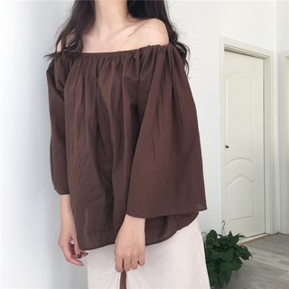 Áo trễ vai chất đũi