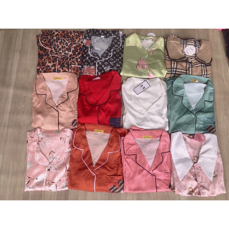 Bộ piyama lụa cộc nhiều màu