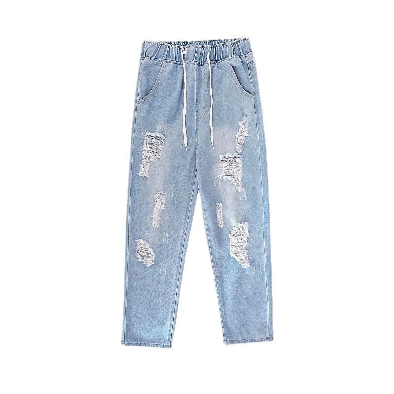 Quần Jean Rách Baggy Cạp Chun Form Unisex MT Group