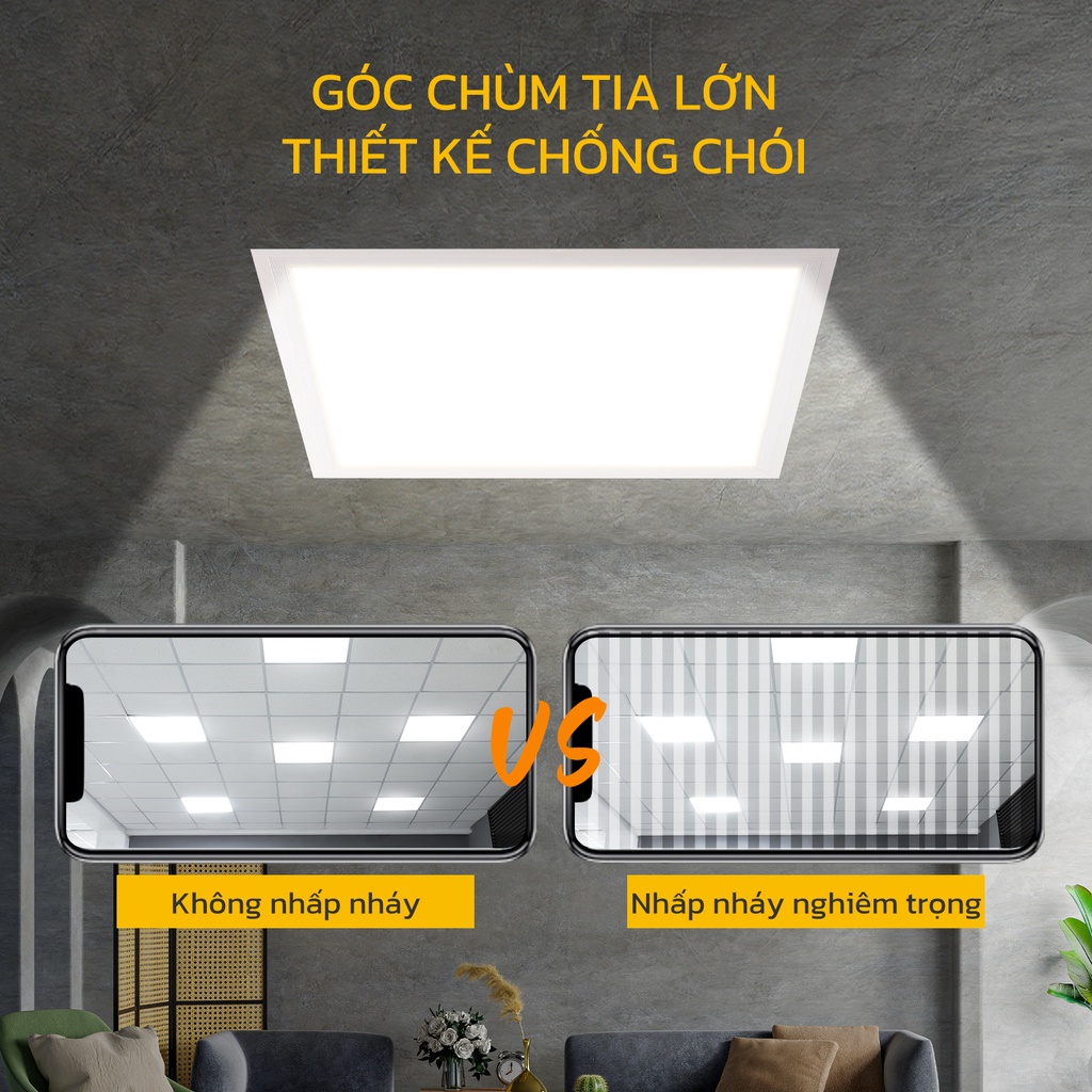 Đèn âm trần HYDERSON LED 24W 300x300 hình vuông siêu mỏng dành cho nhà cửa phòng học văn phòng cửa hàng