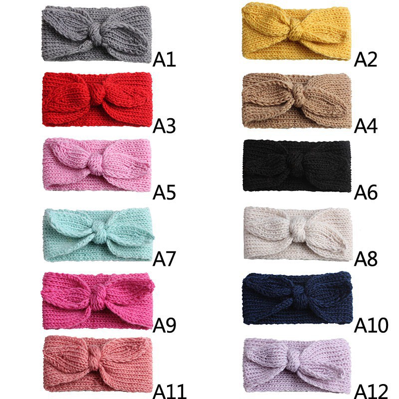 Băng đô len tai thỏ cho bé gái