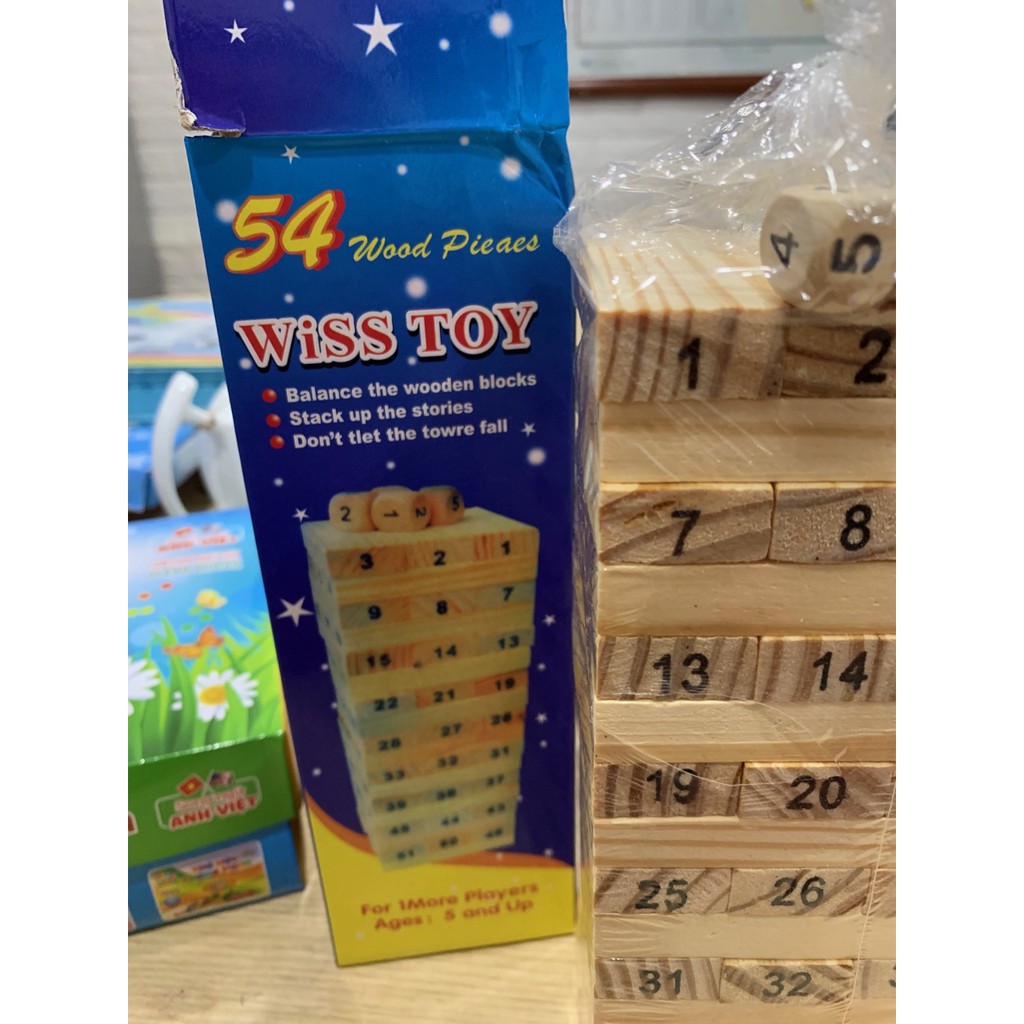 BỘ ĐỒ CHƠI RÚT GỖ WISS TOY 54 THANH