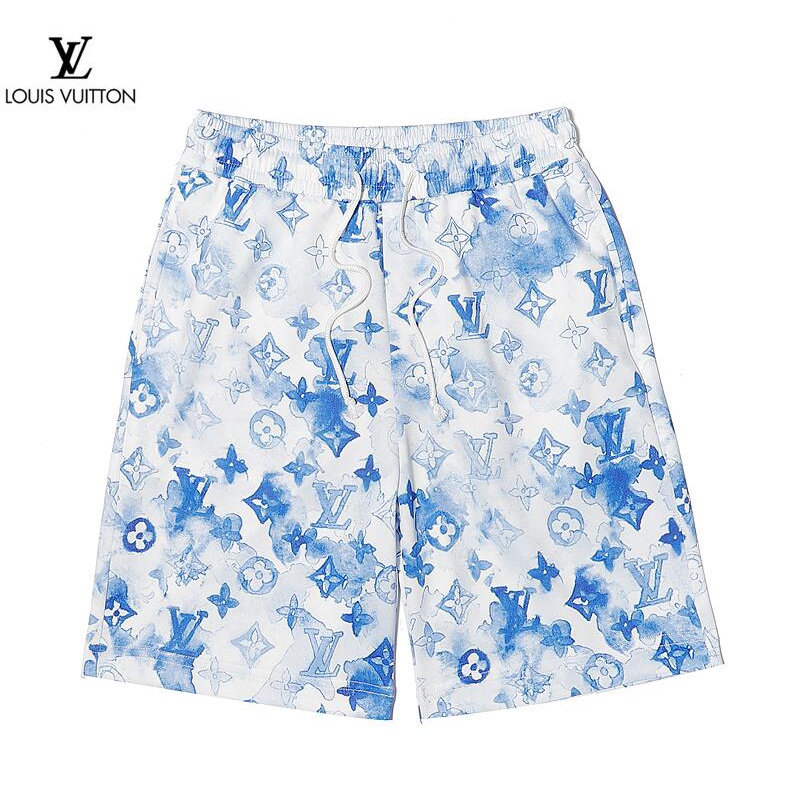 Quần short in họa tiết LV thời trang cho nam nữ