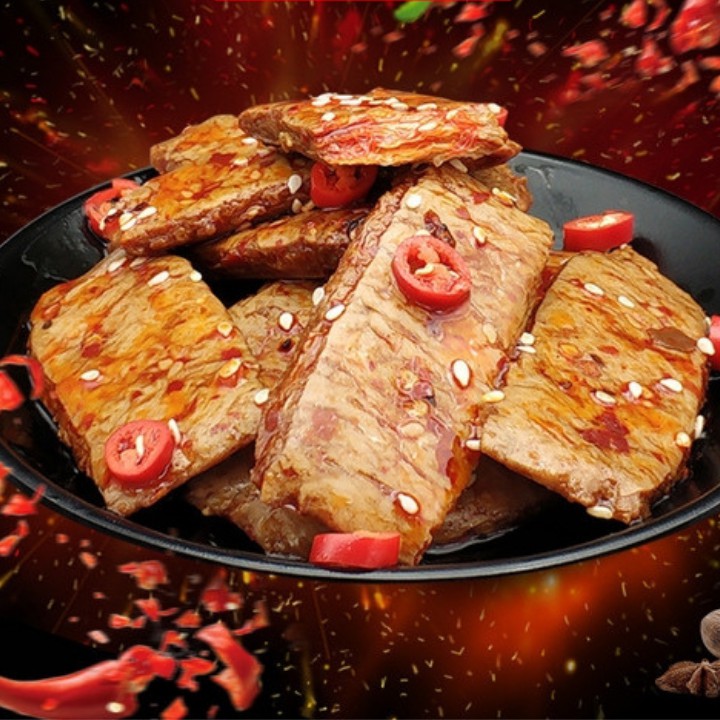 Thịt bò chay tẩm gia vị cay, thịt nướng Bít tết chay (hàng có sẵn)