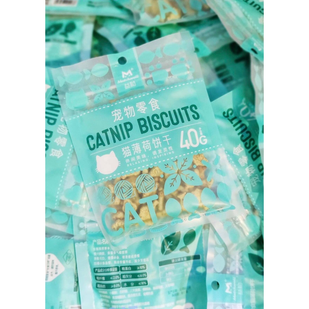 BÁNH QUY CATNIP BISCUITS TIÊU BÚI LÔNG SẠCH RĂNG CHO MÈO 40G - SNACK THƯỞNG MÈO CATNIP