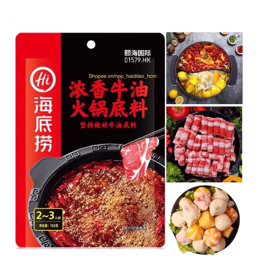 Gói Lẩu Haidilao chuẩn vị nhà hàng dùng nấu tại nhà.
