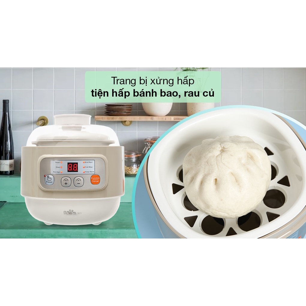 [Mã 155ELSALE giảm 7% đơn 300K] Nồi nấu chậm Bear 0.8 lít