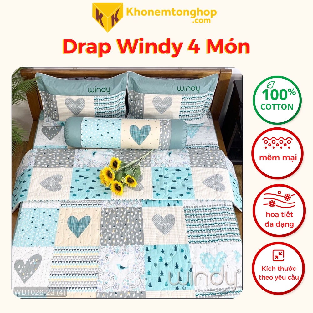 Bộ drap Windy 4 món| Chính hãng