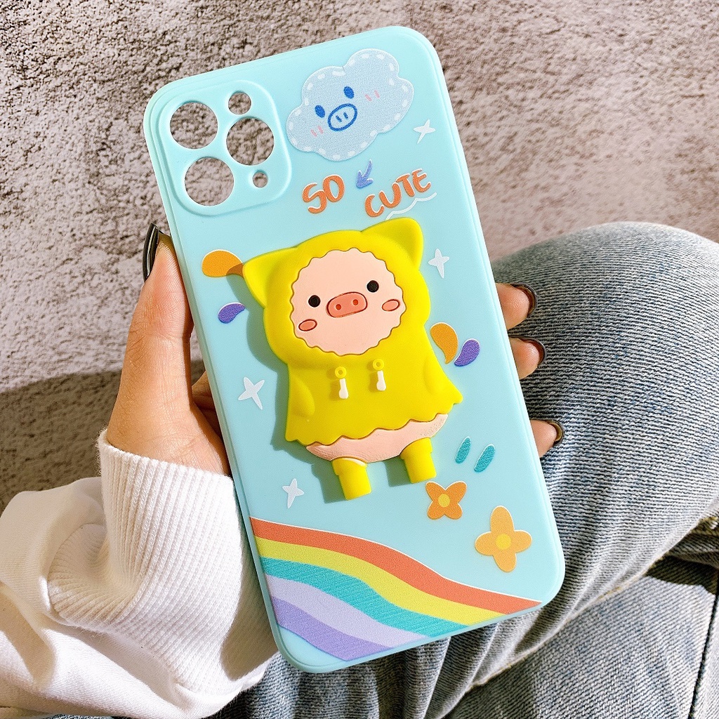 Ốp lưng hình nổi heo con cute hột me dành cho nhiều dòng máy của iphone/samsung/oppo/vivo/realme/xiaomi