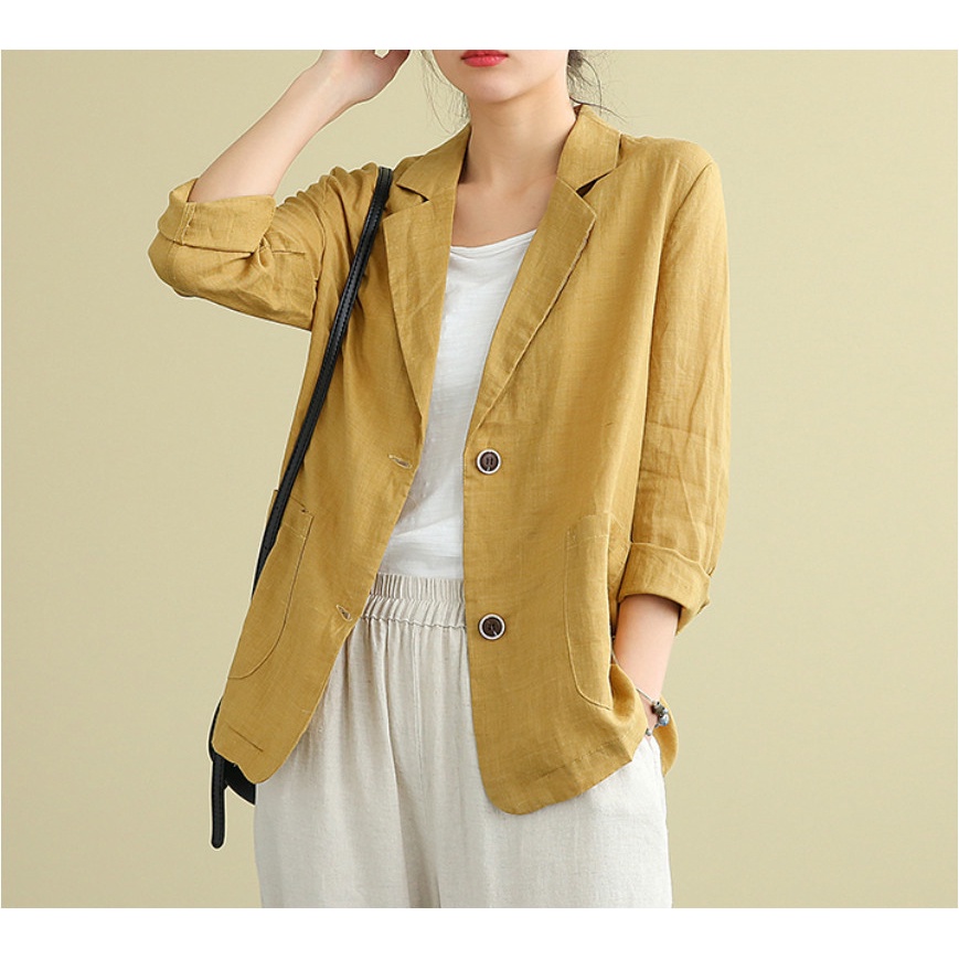 Áo vest blazer nữ dáng suông có size đến 85kg phong cách Hàn Quốc - Tặng chip ren nữ(giao màu bất kỳ) Mã SP11