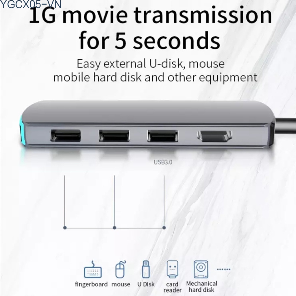Đầu Đọc Thẻ Nhớ Sd / Tf Ethernet 3 Usb 3.0 6 Trong 1 Cho Macbook | BigBuy360 - bigbuy360.vn