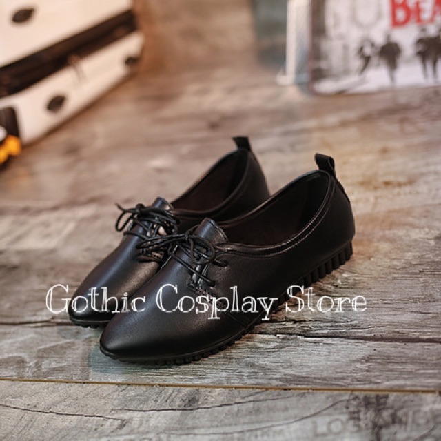 [CÓ SẴN] 🍁Giày búp bê lolita đế thấp oxford ( trắng, đen; size 35-40 ) (Tài khoản Shopee duy nhất: gothic.cosplay )