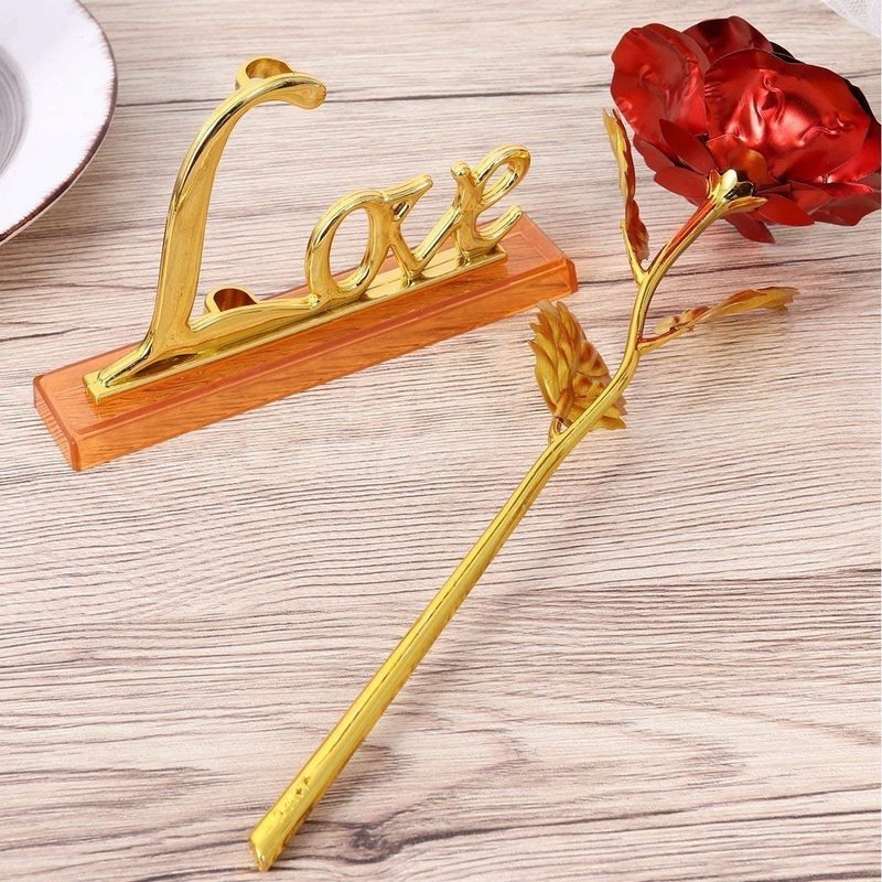 Hoa Hồng Nhân Tạo Ánh Vàng 24K Nhiều Màu Sắc Dùng Để Trang Trí