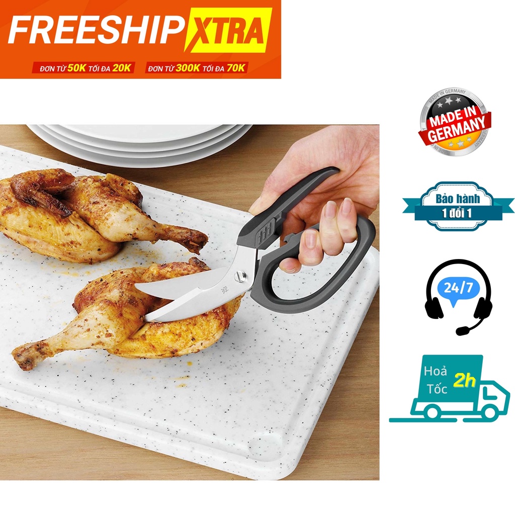 Kéo cắt thịt gà WMF 23cm trợ lực chất liệu thép không gỉ Hàng Đức