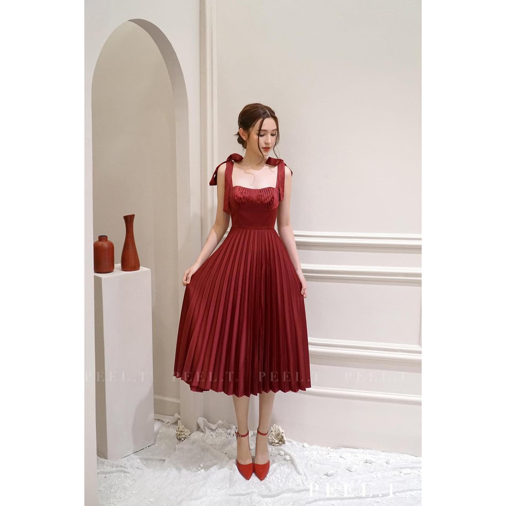 PEEL.T - Linette Dress - Đầm lụa maxi xếp ly đi chơi, dự tiệc, công sở