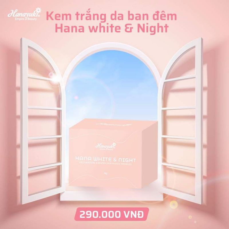 [CHÍNH HÃNG HANAYUKI] Kem Dưỡng Trắng Da Ban Đêm Hana White & Night Hanayuki - mini 15gam