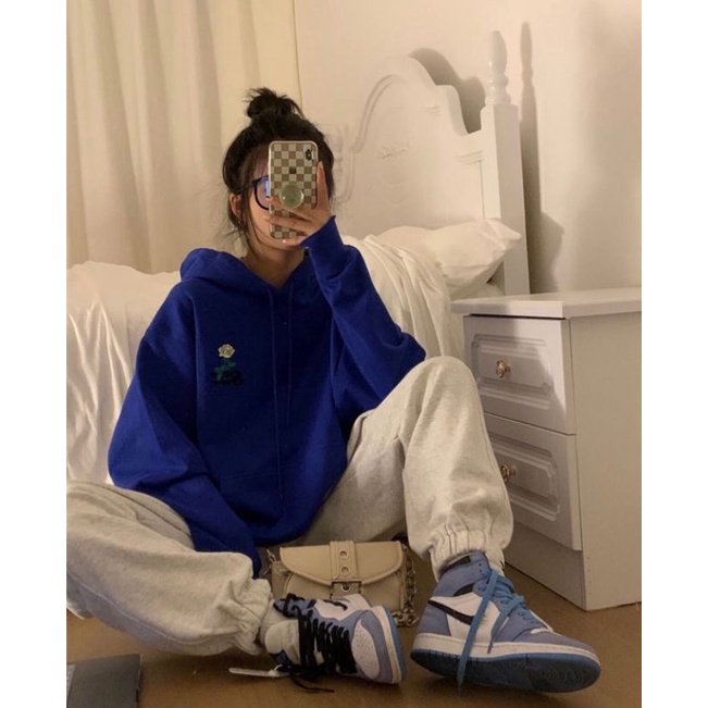 Áo Hoodie Xanh Super Sweer Nữ🌸[ FREESHIP] Sweater nỉ from rộng  tay bồng kiểu sang chảnh | BigBuy360 - bigbuy360.vn