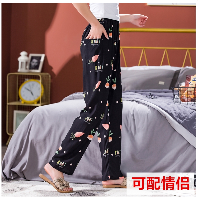 Quần Ngủ Cotton Dài Dáng Rộng Plus Size Dành Cho Nữ