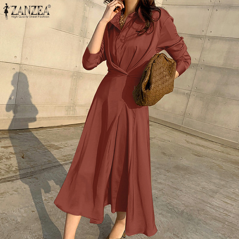 Đầm Maxi ZANZEA Tay Dài Thời Trang Dành Cho Nữ