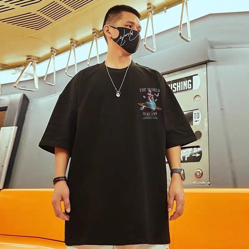 Áo Thun Tay Ngắn Dáng Rộng In Họa Tiết Thời Trang Mùa Hè Mới Cho Nam size M-8XL