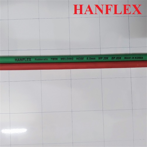 Ống hàn - cắt gió đá, Dây hơi đôi màu xanh đỏ 1/4"  6.5mm 20Bar 300PSI 20kg/cm2
