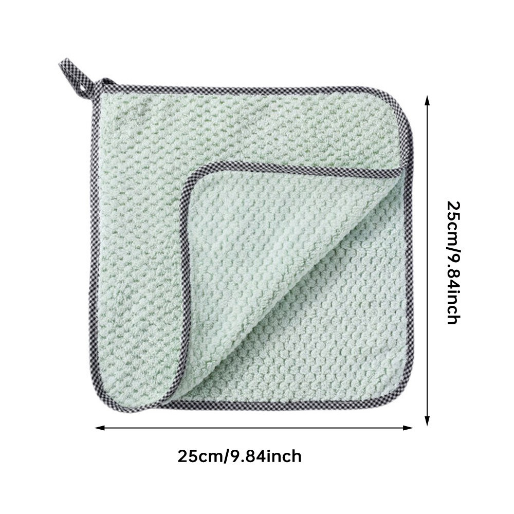 ❀SIMPLE❀ Home & living Wipe Rags Bathroom Cleaning Cloth Kitchen Daily Dish Towel Absorbent Coral Fleece Thickened Household Scouring Pad/Multicolor