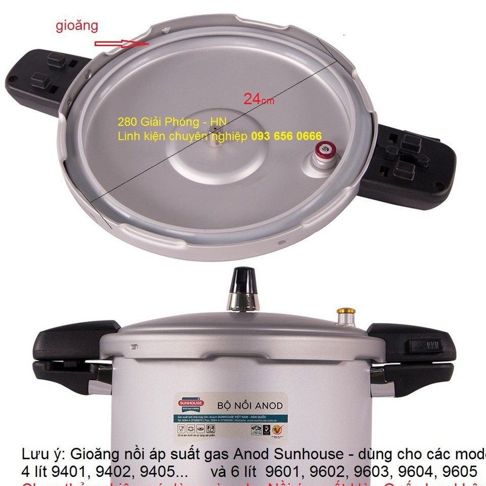 Gioăng nồi áp suất Anod Sunhouse SH9403  sh9402  sh9603  sh9604 sh9605