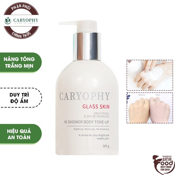 [300g] Sữa Tắm Nâng Tông Da Trắng Mịn Caryophy Glass Skin In Shower Body Tone-Up Cream