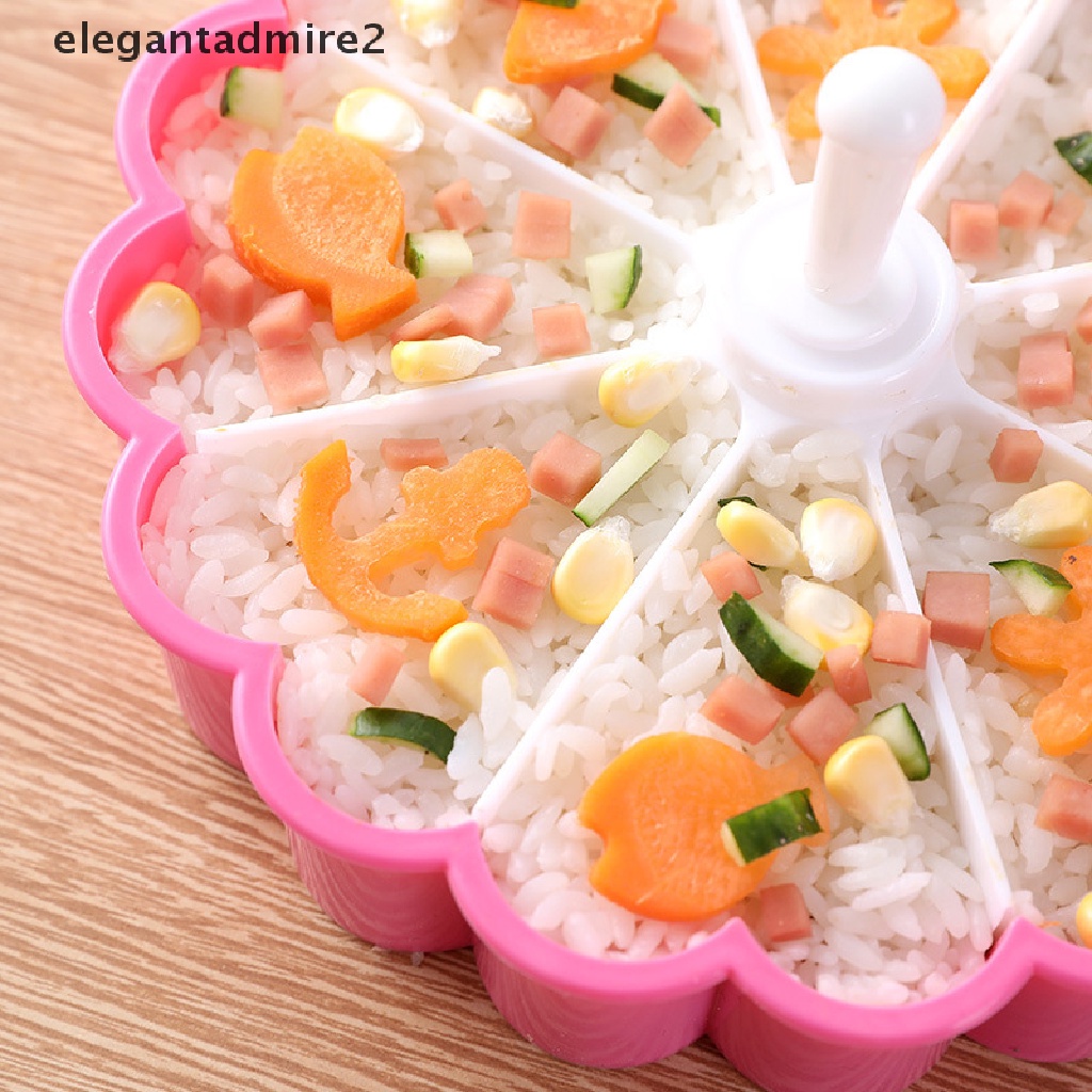 Khuôn Làm Cơm Cuộn Sushi 8 Ngăn Hình Trái Tim Diy