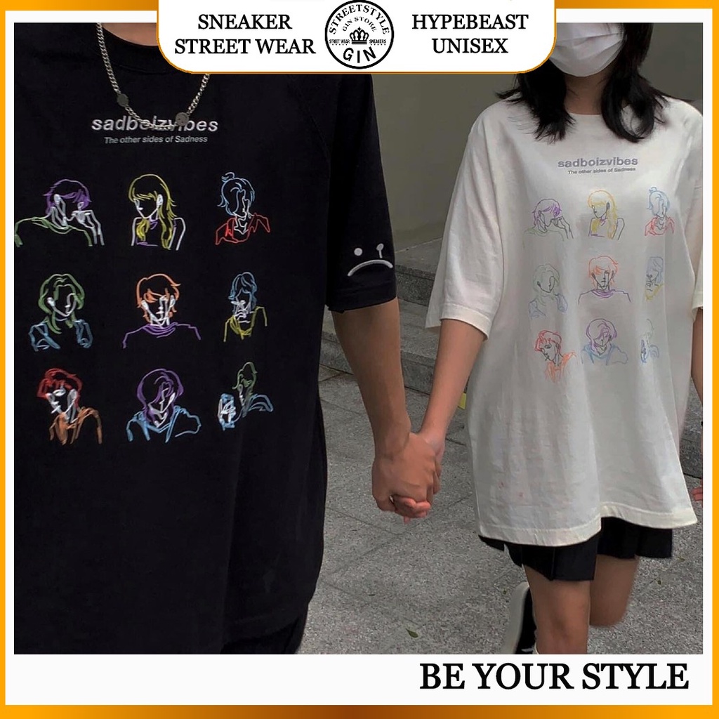 Áo thun unisex sadboiz sadboizvibes toss tee áo thun tay lỡ nam nữ sad boiz toss hình thêu full tag - Gin Store