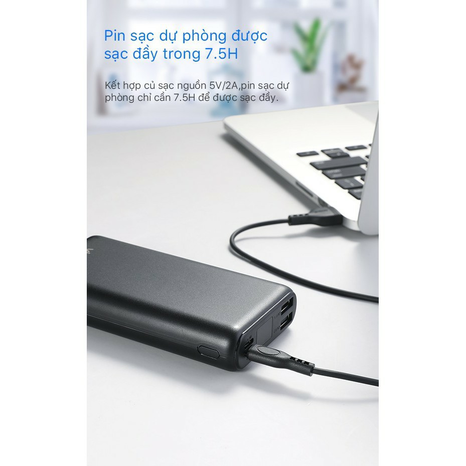 Pin Sạc Dự Phòng VIVAN 15.000mAh 12W 2 Cổng Đầu Ra/Đầu Vào - VPB-H15