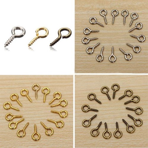 200Pcs Wholesale Silver Plated Screw Eye Pin Peg Tail Jewelry Making Findings Craft