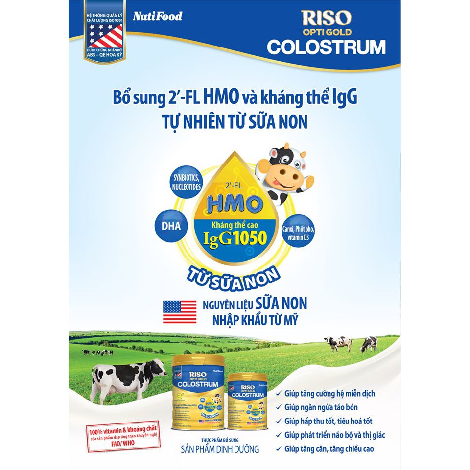 Sữa Nutifood Riso Colostrum 2+ HMO IgG 800G (trẻ trên 2 tuổi)