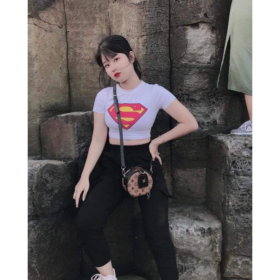 [HÌNH THẬT] ÁO THUN CROPTOP ÔM BODY NGẮN CO GIÃN - ÁO KIỂU CRT ULZANG NGẮN TAY CỔ TRÒN THỂ THAO KIM CƯƠNG GYM DIAMOND 71