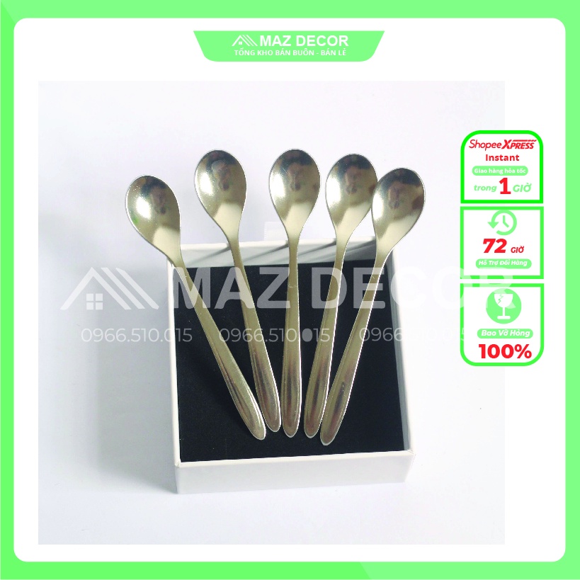 Giá sỉ Combo 10 Thìa muỗng inox ngắn  SÀI GÒN 13CM cafe sữa chua kem tươi dày dặn giá rẻ