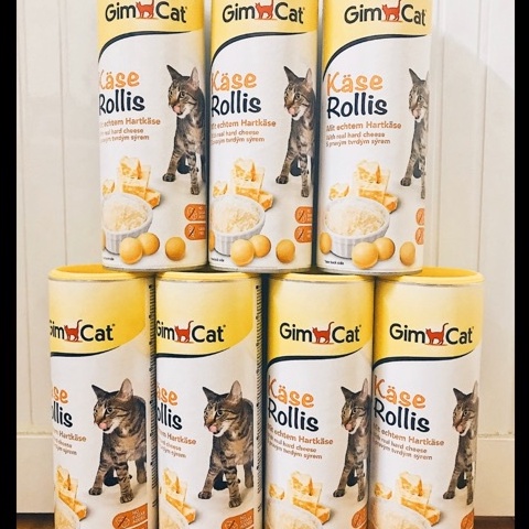 Gimcat Kase Rollis - Viên bánh thưởng dinh dưỡng phomai 850 viên (lọ siêu to 425g) hàng nhập Đức