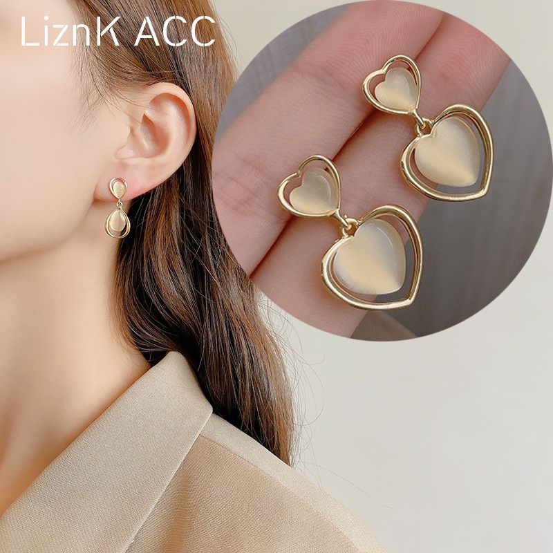 Bông Tai Mạ Bạc 925 Đính Ngọc Trai Đơn Giản Sang Trọng Phong Cách Hàn Quốc