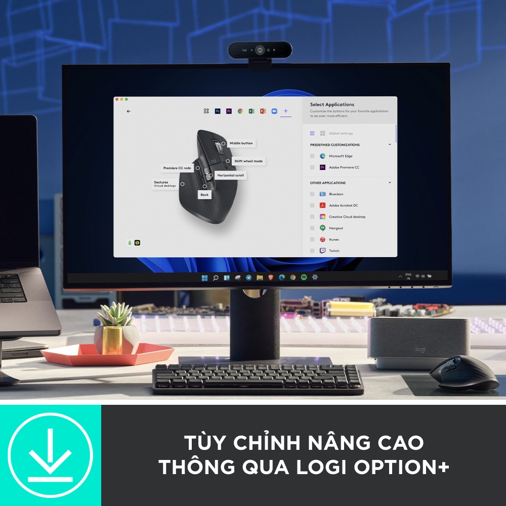 Chuột không dây Bluetooth Logitech MX Master 3s – Yên tĩnh, 8K DPI, Cuộn siêu nhanh, sạc USB-C, Win | Mac