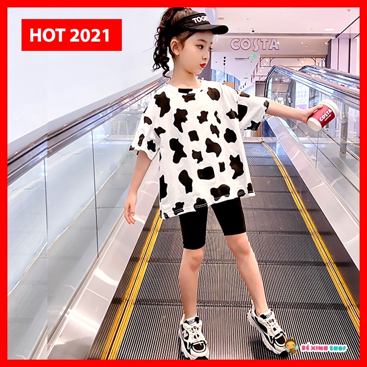 Bộ quần áo bé gái Bò Sữa quần legging HOT 2021 cho bé 2,3,4,5,6,7,8,9,10,11,12,13,14,15,16 tuổi