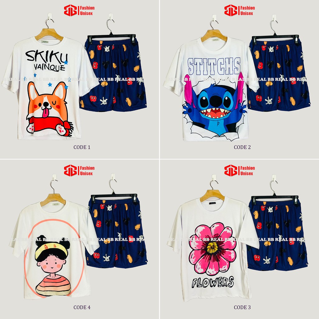 ĐỒ BỘ ĐÙI Nữ Mặc Nhà - (Nhiều Mẫu) VIOLET MICKY From Rộng Unisex  - BB REAL