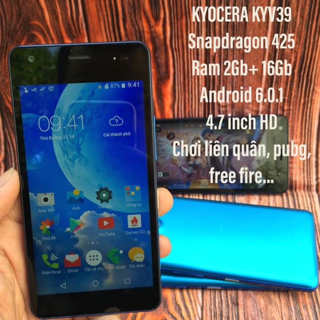 Điện thoại nội địa Nhật Kyocera Kyv39 snapdragon 425 ram 2Gb+16Gb 4.7 inch HD- chơi liên quân pubg